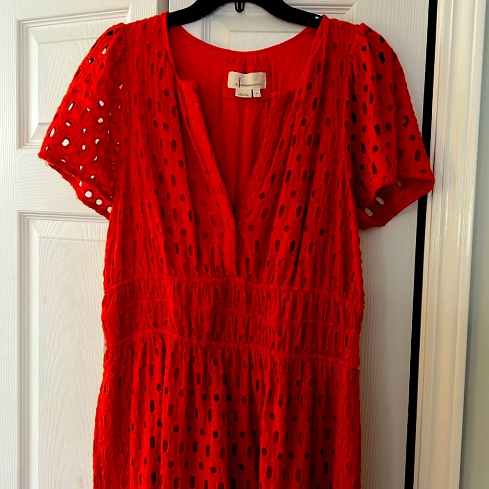 Super fun orange dress from Anthropologie